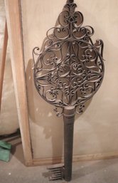 Large 40-inch-long Ornate Antique Cast Iron Key Decor