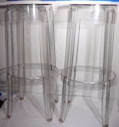 Modern Charles Ghost Transparent Stools By Kartell, Philippe Starck 65 Cm