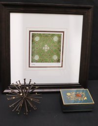 Elizabeth Medley Signed And Numbered Lithograph, Cuendet- Edelweiss Swiss Music Box And Decorative Orb