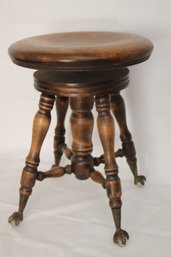 Vintage Ball & Claw Foot Piano Stool
