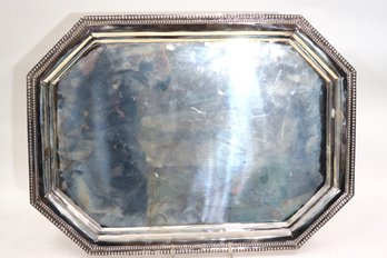 Refined & Beautiful Lg Sterling Silver Tray W/ Ball Edge Trim Approx Weighs 62.67 OZT