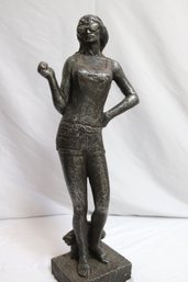 A Rare Austin Productions 1973 Female Hitchhiker Statue.