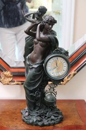 Art Nouveau Quartz Clock Made From Resin, Battery Operated