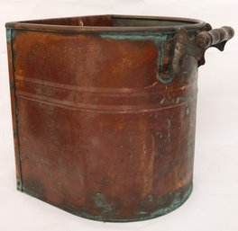 Vintage Rustic Copper Lined Log Basket