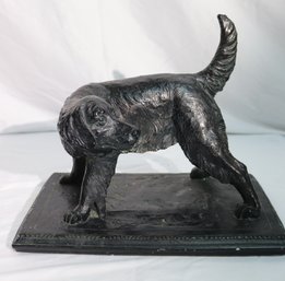 Copyright EA 1980 Plaster Pointer Dog With Patina.