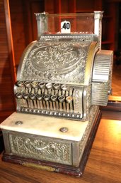 Ornate Antique Brass Cash Register By National