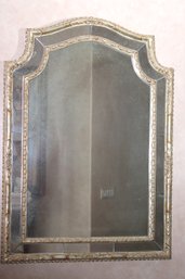 Gorgeous Carved Wood Bordeaux Wall Mirror In A Borghese Finish With Antiqued Silvered Style Mirror Glass