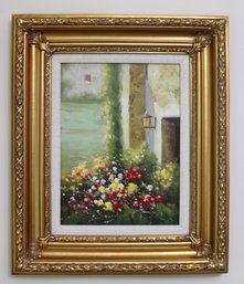 Floral Still Life Painting In Gilded Finished Frame