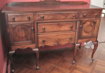 Antique Victorian Solid Rosewood Sideboard With Cabriole Legs Well-built Piece With Tongue & Groove Woodw