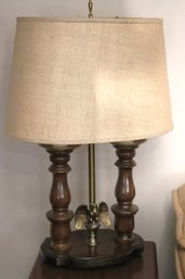 Colonial Style Table Lamp With Brass Eagle Accent