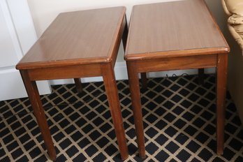 Pair Of Vintage Mid Century Nucraft Of Grand Rapids Wood Side Tables