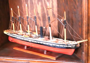 Vintage Wooden Ship Model