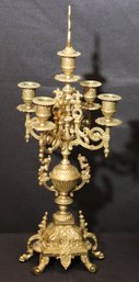 Ornate Vintage French Style Brass Candelabra