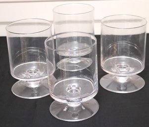Set Of 4-cylinder Shaped Glass Trifle Dishes/vases