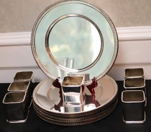 Includes 12 Decorative Metal Charger Plates And Holders