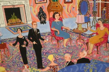 William F Marlieb Dinner Party Painting Measures Approximately 35 Inches X 25 Inches