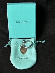 Tiffany And Co. Silver Return To Tiffany Keyholder In Original Pouch And Box.