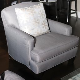 Cozy, Comfortable, Contemporary Arm Chair In A Modern Gray Tone Fabric