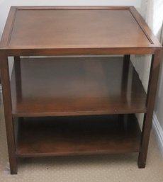 Vintage 2 Tier Square Wood Side Table