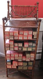 Collection Of Vintage GRS Piano Reels Includes A Bamboo Wood Stand