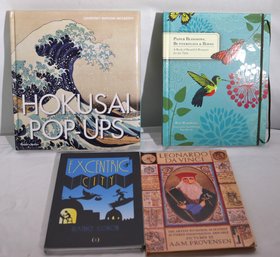 Collection Of Pop-up Books Including Leonardo Da Vinci, Paper Blossoms, Butterflies And Birds, Hokusai Pop-Ups