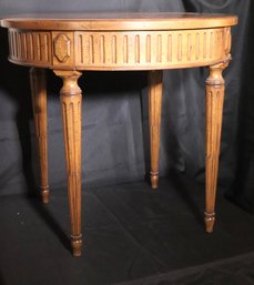 Auffray And  Co. Fine French Furniture Louis The XVI Style Round Side Table With Drawer For Storage