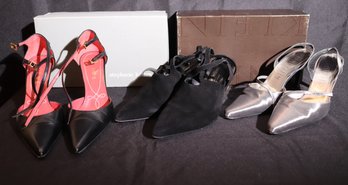 Stephanie Kelian Paris Noisette Black Suede Heels, 9, Loewe Heels 38.5,  Anne Klein