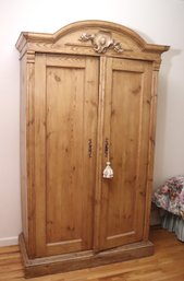 Vintage Rustic Pine Wood Armoire Great For Linen