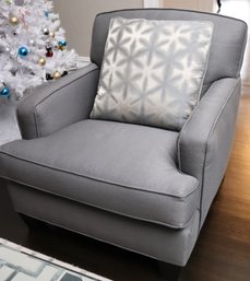 Cozy, Comfortable, Contemporary Armchair In A Modern Gray Tone Fabric