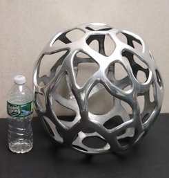 Large Modern Sphere Sculpture 13 Inch Diameter Made In India.
