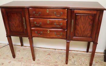 Traditional Vintage Cherry Wood 2- Door Buffet/ Sideboard With Ornate Brass Accents