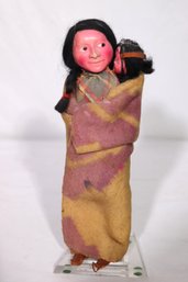 Vintage Native American Skookum Doll Of A Mother With Child