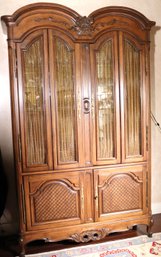Auffray And Co. Fine French Furniture Bressan Louis XV Double Bonnet Bar Armoire Cabinet