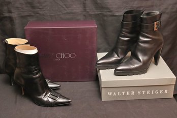 Stylish Jimmy Choo And Walter Steiger Booties, In Great Condition.