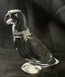 Baccarat, France Crystal Clear Parrot Figurine