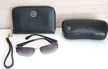 Tori Burch Wallet & Marc Jacobs Sunglasses, Includes A Chanel Hard Cover Case For Glasses Made In Italy