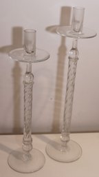 Tall Glass Candlestick Decor