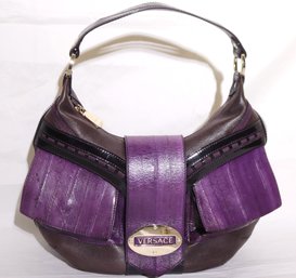 Purple Versace Designer Leather Handbag