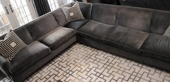 Cozy, Comfortable, Contemporary 2-piece Sectional Sofa Gray Toned Mohair Fabric