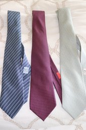 3 Hermes Paris Designer Silk Ties