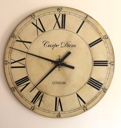 Clocks By Guinevere Carpe Diem Wall Clock With Battery, 36 Inches Round.