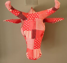 Decorative Patch Style Handmade Bull Head, Made In Haiti