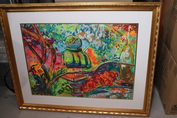 Del Seagrave Peel Signed Pastel Art Measures Approximately 39 W X 32 Tall