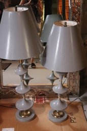 Set Of Gray Modern Stylish Table Lamps