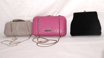 Pink Rebecca Minkoff Clutch, Vince Camuto, And Velour Style Black Purse