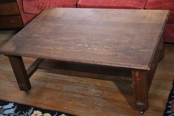 Vintage Mission Style Wood Coffee Table