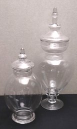 2 Large Glass Apothecary/decorative Jars, Great For Holiday Decor