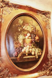 Oversized Giclee Still Life Of Abundant Fruit In Serving Bowls With Magnificent Frame