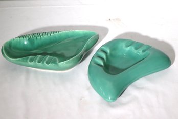 Vintage Pottery Ashtrays As Pictured, The Larger One Is Merle USA