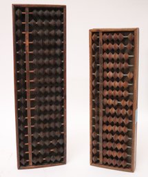 Pair Of Vintage Wooden Abacus With Signature On Back